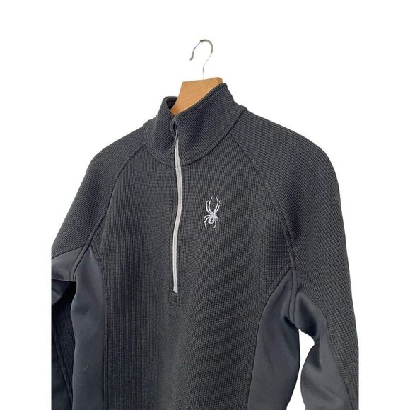 Spyder Men's Sz S Outbound 1/2 Zip Black Pullover Sweater Jacket 1299048 - Picture 2 of 9